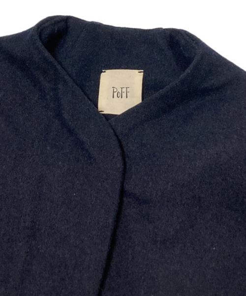 PoFF（ポーフ）PoFF (ポーフ) ノーカラーウール混コート ネイビー サイズ:下記参照の古着・服飾アイテム