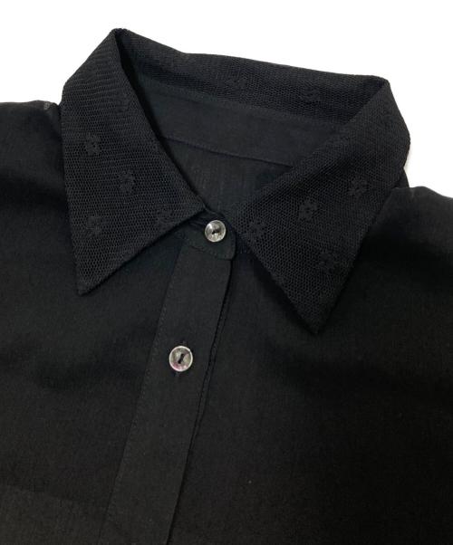 PoFF（ポーフ）PoFF (ポーフ) 切替シアーシャツ ブラック サイズ:Fの古着・服飾アイテム