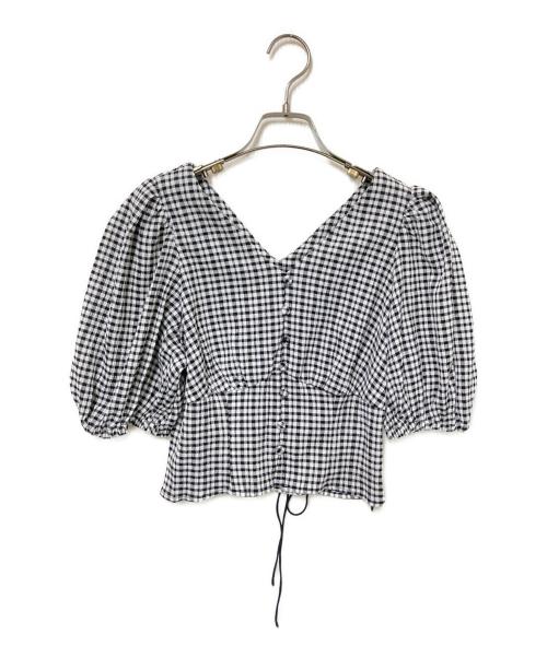 HER LIP TO（ハーリップトゥ）HER LIP TO (ハーリップトゥ) セットアップブラウス ブラック×ホワイト サイズ:Sの古着・服飾アイテム