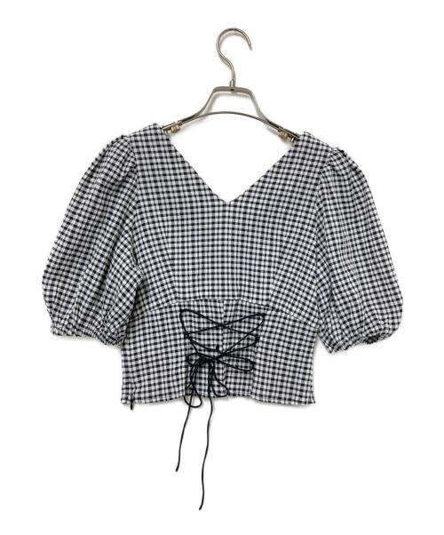 HER LIP TO（ハーリップトゥ）HER LIP TO (ハーリップトゥ) セットアップブラウス ブラック×ホワイト サイズ:Sの古着・服飾アイテム