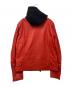 mackage (マッカージュ) フードレイヤードレザーライダースジャケット レッド×ブラック（flame） サイズ:38：12000円