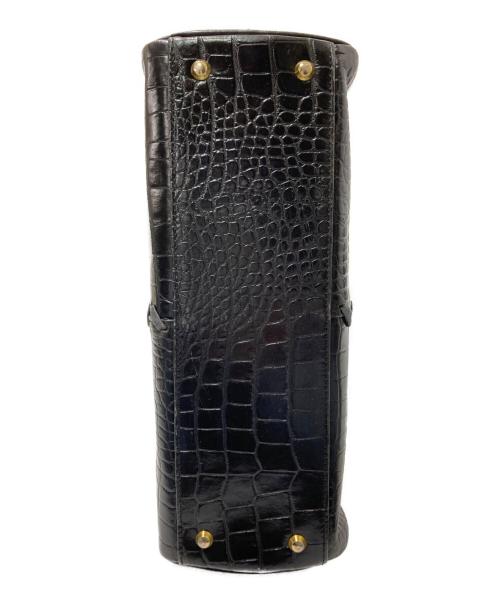Yves Saint Laurent（イヴサンローラン）Yves Saint Laurent (イヴサンローラン) クロコ型押しハンドバッグ ブラック サイズ:下記参照の古着・服飾アイテム