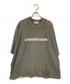 AMBERGLEAMアンバーグリーム）の古着「ダメージ加工Tシャツ」｜グレー