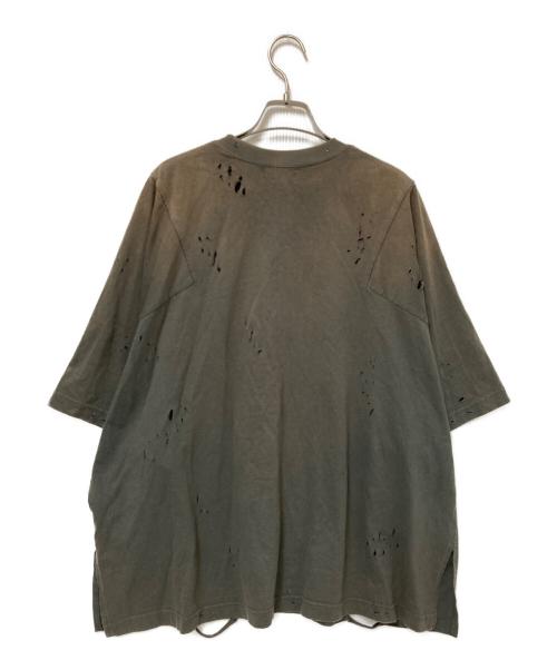 AMBERGLEAM（アンバーグリーム）AMBERGLEAM (アンバーグリーム) ダメージ加工Tシャツ グレー サイズ:Mの古着・服飾アイテム