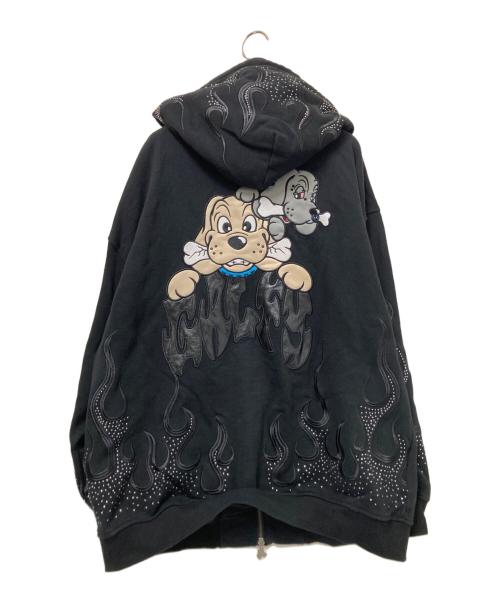 GALFY（ガルフィー）GALFY (ガルフィー) ファイヤーピカピカZIPパーカー ブラック サイズ:中型犬(L)の古着・服飾アイテム