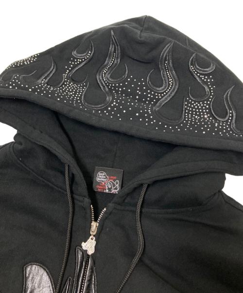 GALFY（ガルフィー）GALFY (ガルフィー) ファイヤーピカピカZIPパーカー ブラック サイズ:中型犬(L)の古着・服飾アイテム
