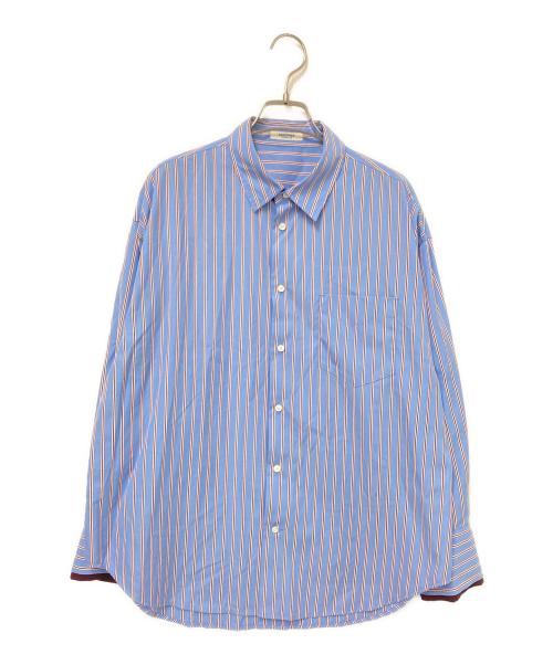 MACPHEE（マカフィー）MACPHEE (マカフィー) コットンブロード レギュラーカラーシャツ ボルドー×ブルー サイズ:36の古着・服飾アイテム