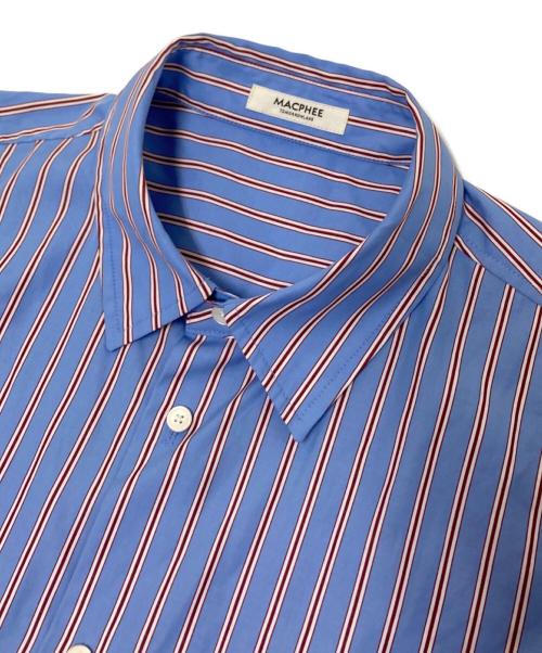 MACPHEE（マカフィー）MACPHEE (マカフィー) コットンブロード レギュラーカラーシャツ ボルドー×ブルー サイズ:36の古着・服飾アイテム