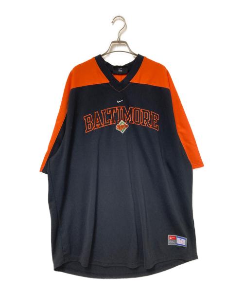 NIKE（ナイキ）NIKE (ナイキ) GENUINE MERCHANDISE (ジェニュイン マーチャンダイズ) ゲームシャツ オレンジ×ブラック サイズ:XXLの古着・服飾アイテム