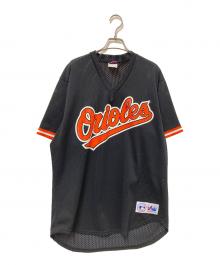 GENUINE MERCHANDISE（ジェニュイン マーチャンダイズ）の古着「メッシュゲームシャツ」｜オレンジ×ブラック