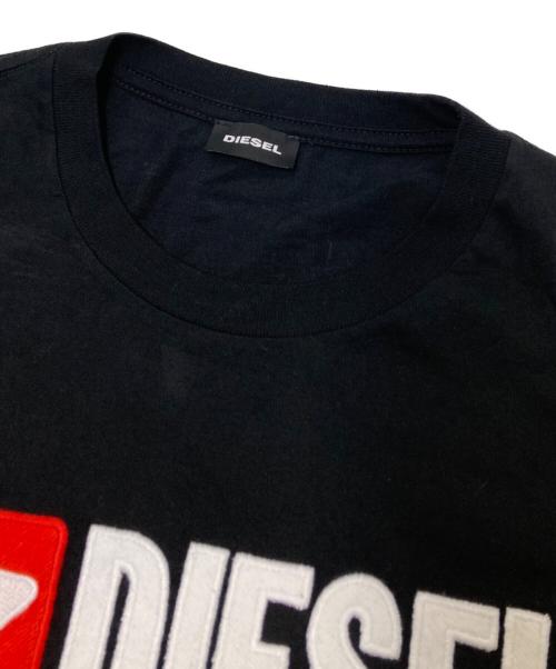 DIESEL（ディーゼル）DIESEL (ディーゼル) ロゴ刺繍Tシャツ ブラック サイズ:Lの古着・服飾アイテム