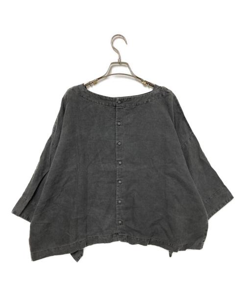 nest Robe（ネストローブ）nest Robe (ネストローブ) 天然染め リネンワイドスリーブ ブラウス ブラック サイズ:FREEの古着・服飾アイテム