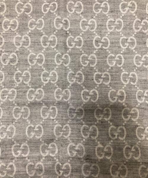 GUCCI（グッチ）GUCCI (グッチ) GGロゴウールシルクストール グレー サイズ:下記参照の古着・服飾アイテム
