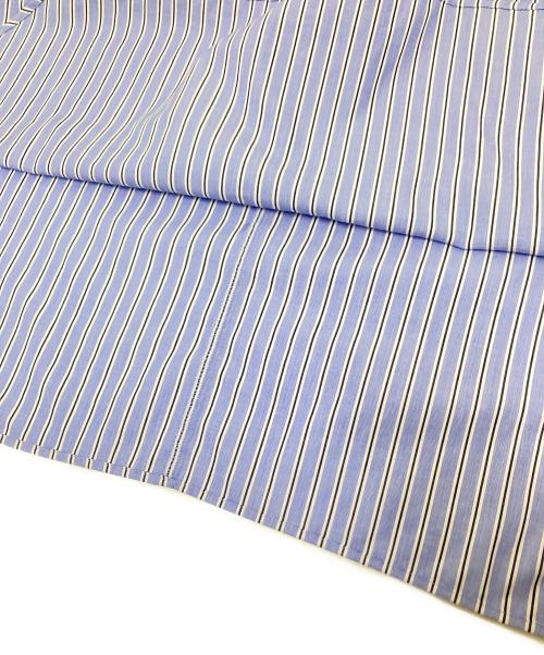 MACPHEE（マカフィー）MACPHEE (マカフィー) イージーケア スタンドカラーチュニックシャツ ホワイト×ブルー サイズ:36の古着・服飾アイテム