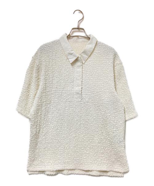 AEFRE（エフレ）AEFRE (エフレ) ポコポコシャーリングポロトップス ホワイト サイズ:Fの古着・服飾アイテム