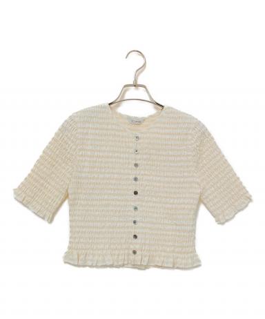 CLANE SHIRRING HALF SLEEVE BLOUSE クラネ 3018006520481611_01_5870w.jpeg