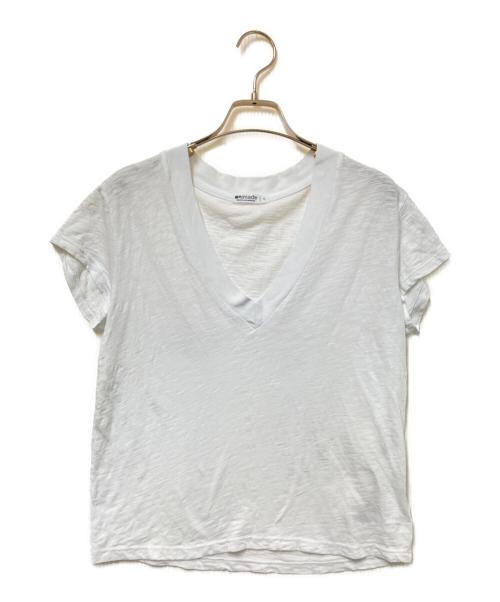 LA made（エルエーメイド）LA made (エルエーメイド) slub v neck TEE ホワイト サイズ:Sの古着・服飾アイテム