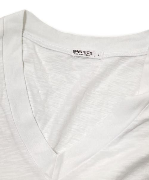 LA made（エルエーメイド）LA made (エルエーメイド) slub v neck TEE ホワイト サイズ:Sの古着・服飾アイテム