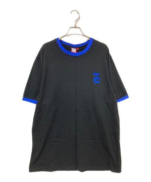 have a good time（ハブアグッドタイム）have a good time (ハブアグッドタイム) リンガーTシャツ ブラック×ブルー サイズ:XLの古着・服飾アイテム
