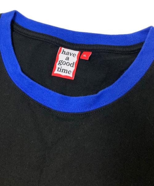 have a good time（ハブアグッドタイム）have a good time (ハブアグッドタイム) リンガーTシャツ ブラック×ブルー サイズ:XLの古着・服飾アイテム