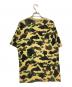 A BATHING APE (アベイシングエイプ) stussy (ステューシー) 30周年記念 1stカモ 猿迷彩 ワールドツアー Tシャツ ベージュ×グリーン サイズ:M：12000円