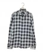 GIVENCHYジバンシィ）の古着「スタープリントチェックシャツ」｜グレー×ブラック
