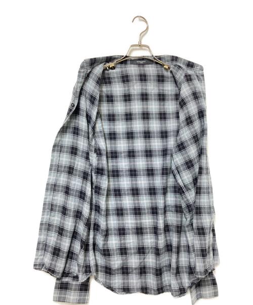 GIVENCHY（ジバンシィ）GIVENCHY (ジバンシィ) スタープリントチェックシャツ グレー×ブラック サイズ:40の古着・服飾アイテム