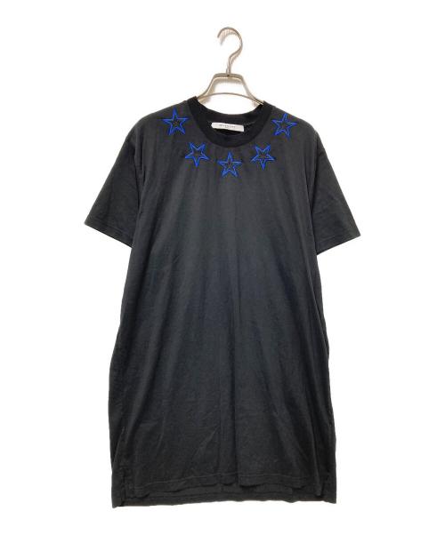 GIVENCHY（ジバンシィ）GIVENCHY (ジバンシィ) スター刺繍Tシャツ ブラック×ブルー サイズ:XSの古着・服飾アイテム