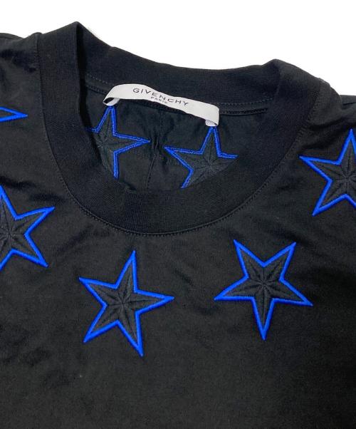 GIVENCHY（ジバンシィ）GIVENCHY (ジバンシィ) スター刺繍Tシャツ ブラック×ブルー サイズ:XSの古着・服飾アイテム