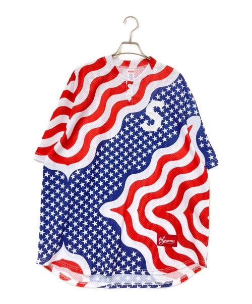 SUPREME（シュプリーム）SUPREME (シュプリーム) Shop S Logo Baseball Henley レッド サイズ:Lの古着・服飾アイテム