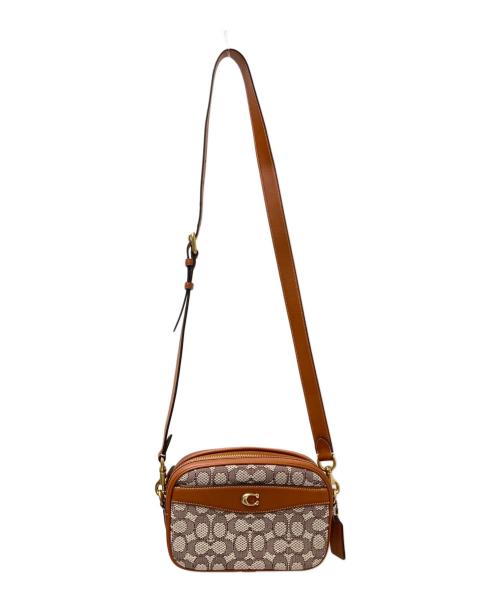 COACH（コーチ）COACH (コーチ) カメラ バッグ・シグネチャー テキスタイル ジャカード ブラウン サイズ:下記参照の古着・服飾アイテム