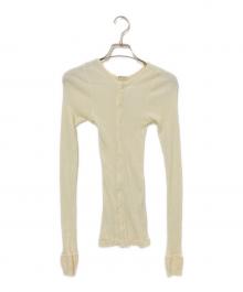 AURALEE（オーラリー）の古着「WOOL SOFT RIB CARDIGAN」｜アイボリー