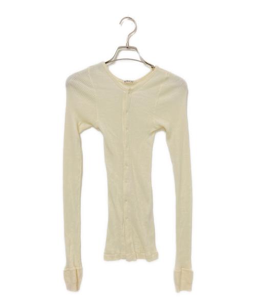 AURALEE（オーラリー）AURALEE (オーラリー) WOOL SOFT RIB CARDIGAN アイボリー サイズ:1の古着・服飾アイテム