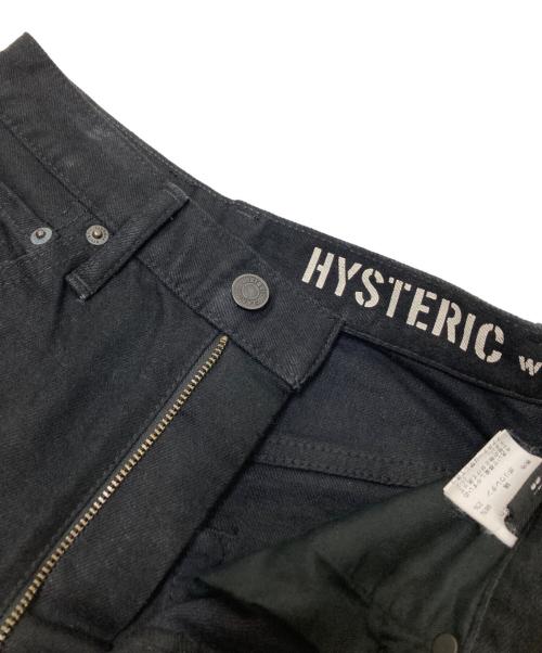 Hysteric Glamour（ヒステリックグラマー）Hysteric Glamour (ヒステリックグラマー) SNAKE LOOP デニムフレアパンツ ブラック サイズ:25インチの古着・服飾アイテム
