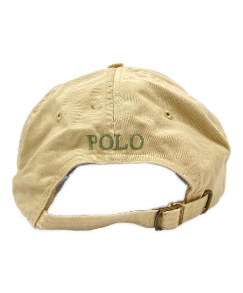 POLO RALPH LAUREN（ポロ・ラルフローレン）POLO RALPH LAUREN (ポロ・ラルフローレン) ロゴ刺繍キャップ グリーン×ベージュ サイズ:下記参照の古着・服飾アイテム