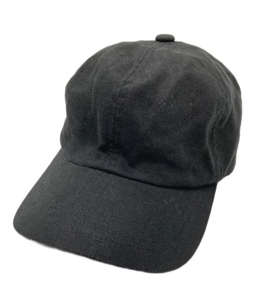 MORNO（モーノ）MORNO (モーノ) リネンレザーコンビキャップ ブラック サイズ:下記参照の古着・服飾アイテム
