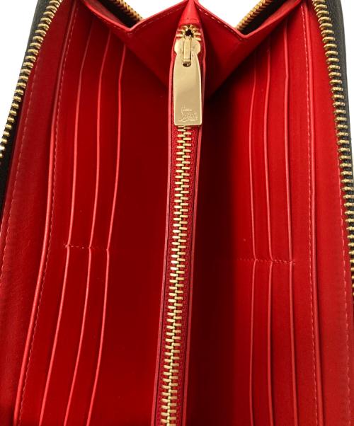 Christian Louboutin（クリスチャン・ルブタン）Christian Louboutin (クリスチャン・ルブタン) スタッズラウンドファスナーウォレット ブラック サイズ:下記参照の古着・服飾アイテム