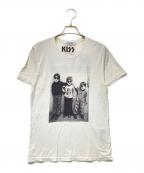 Hysteric Glamour×KISSヒステリックグラマー×キッス）の古着「コラボプリントTシャツ」｜ホワイト×ブラック