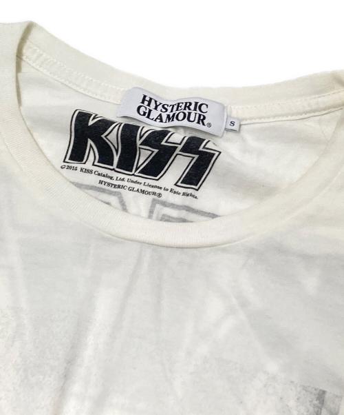 Hysteric Glamour（ヒステリックグラマー）Hysteric Glamour (ヒステリックグラマー) KISS (キッス) コラボプリントTシャツ ホワイト×ブラック サイズ:Sの古着・服飾アイテム