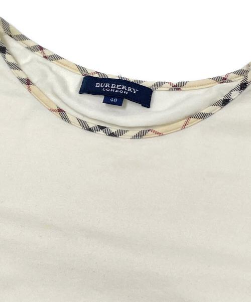 BURBERRY LONDON（バーバリーロンドン）BURBERRY LONDON (バーバリーロンドン) ノバチェックカラーTEE ホワイト サイズ:40の古着・服飾アイテム