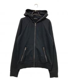 PRADA SPORTS（プラダスポーツ）の古着「ナイロン切替ラグランジップパーカー」｜ブラック