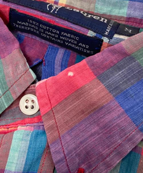 RALPH LAUREN（ラルフローレン）RALPH LAUREN (ラルフローレン) ボタンダウンチェックシャツ レッド×グリーン サイズ:Mの古着・服飾アイテム