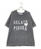 PEANUTS×gelato piqueピーナッツ×ジェラートピケ）の古着「ロゴジャガードプルオーバー」｜グレー