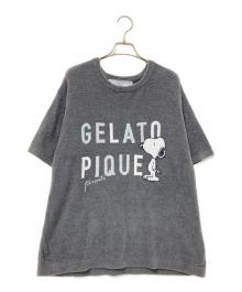 PEANUTS×gelato pique（ピーナッツ×ジェラートピケ）の古着「ロゴジャガードプルオーバー」｜グレー