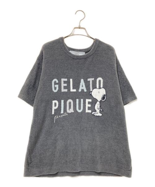 PEANUTS（ピーナッツ）PEANUTS (ピーナッツ) gelato pique (ジェラートピケ) ロゴジャガードプルオーバー グレー サイズ:ONEの古着・服飾アイテム