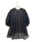 CLANE (クラネ) SHEER PLAID VOLUME SLEEVE TOPS ブラック サイズ:1：7000円