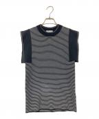 CLANEクラネ）の古着「SQUARE SLEEVE KNIT TOPS」｜ホワイト×ブラック