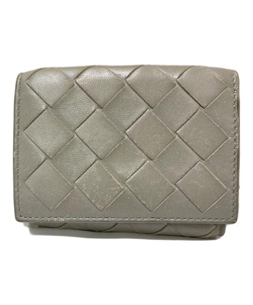 BOTTEGA VENETA（ボッテガベネタ）BOTTEGA VENETA (ボッテガベネタ) イントレチャート 3つ折り財布 グレー サイズ:下記参照の古着・服飾アイテム