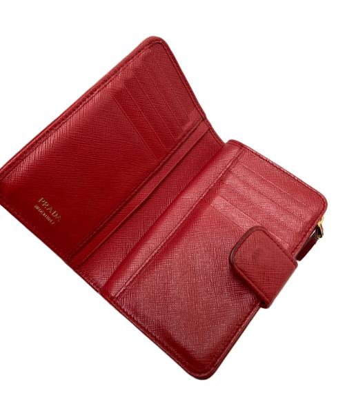 PRADA（プラダ）PRADA (プラダ) サフィアーノレザー2つ折り財布 レッド サイズ:下記参照の古着・服飾アイテム