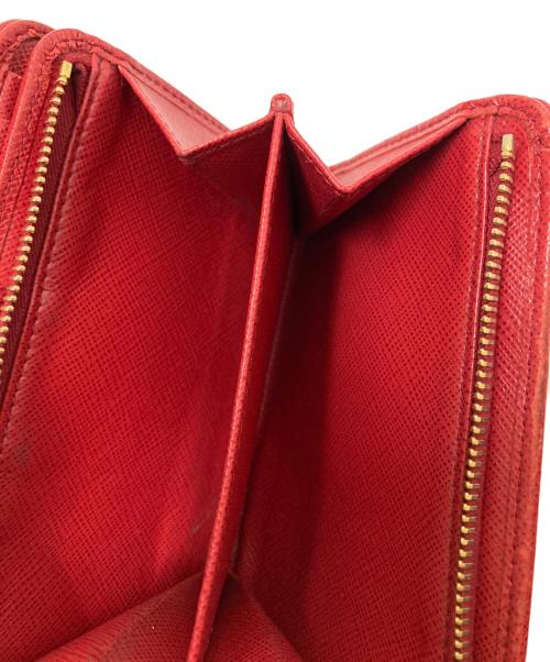 PRADA（プラダ）PRADA (プラダ) サフィアーノレザー2つ折り財布 レッド サイズ:下記参照の古着・服飾アイテム